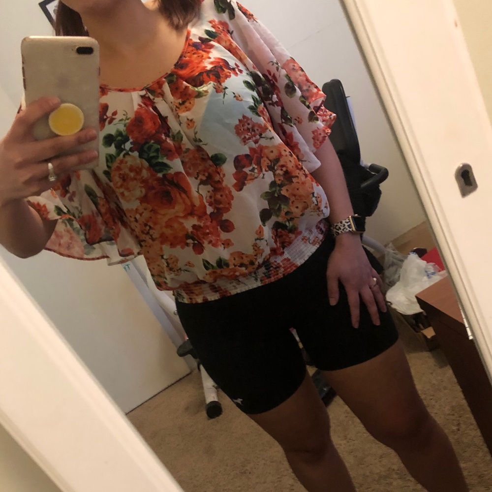 Sheer Floral Blouse